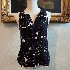 Ann Taylor Black and White Patterned Blouse